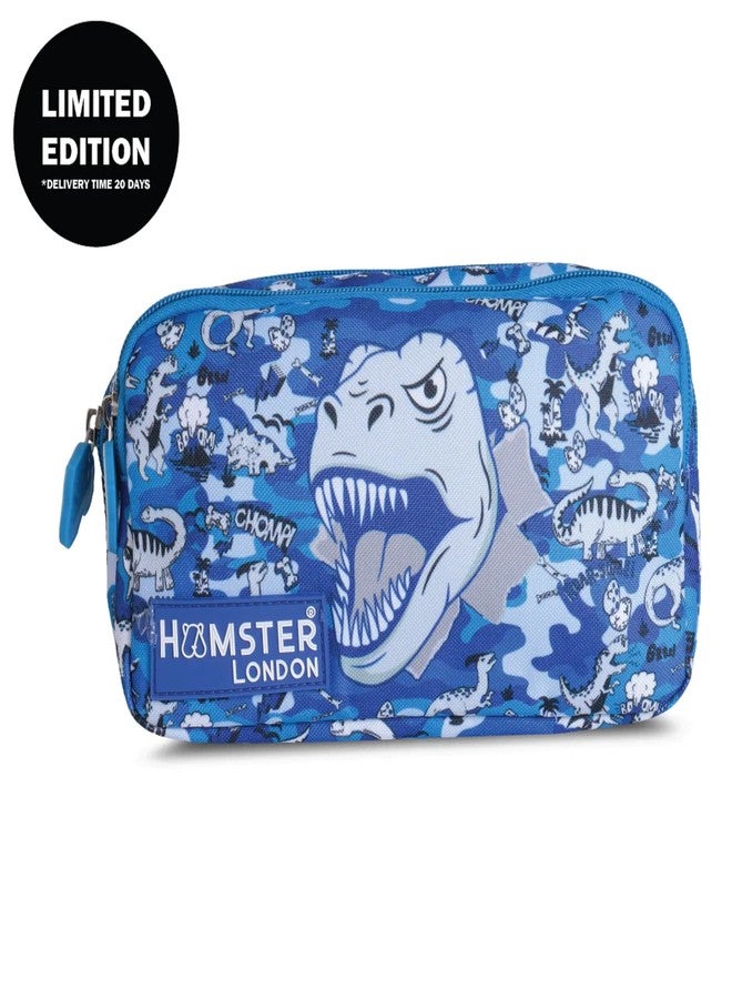 HAMSTER Canvas London Dyno Amigoes Pouch, Printed Pencil Case With Compartments for Students, Stationery Box - Blue - Image 2